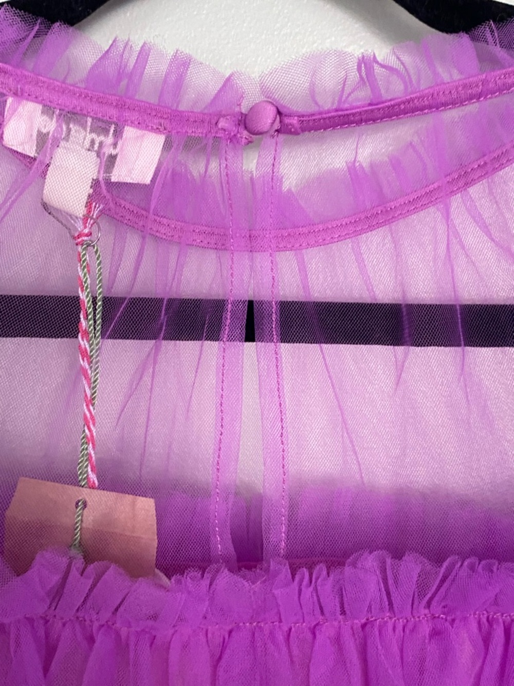 Umgee Boutique Style Purple Tulle Short Sleeve Blouse Womens Size Medium NWT - Picture 5 of 9